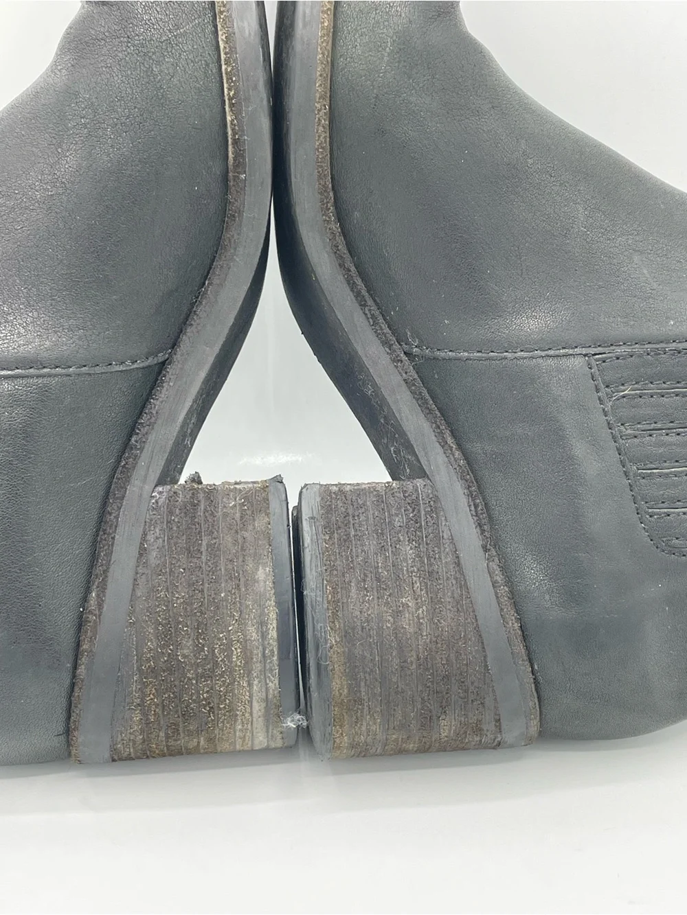 Madewell Jonie Black Leather Western Ankle Boots